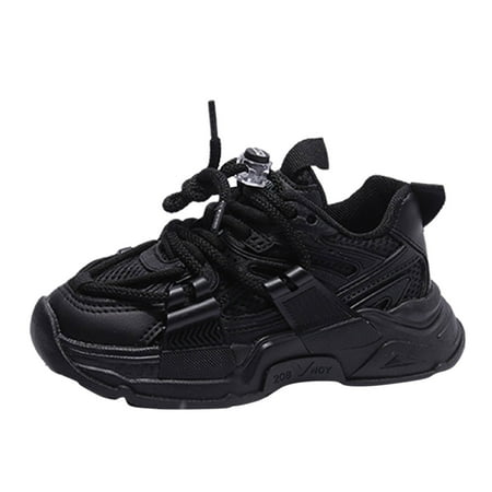 Quealent Boys  Shoes Anti Slip Lightweight Soft Toddler First Walkers for Walking Running (Black 4)