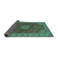 thumbnail image 2 of Ahgly Company Indoor Square Medallion Turquoise Blue Traditional Area Rugs, 4' Square, 2 of 4
