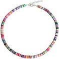 thumbnail image 2 of Confetti Rainbow Bead Choker Necklace Funfetti Short Boutique Women Jewelry Gift, 2 of 9