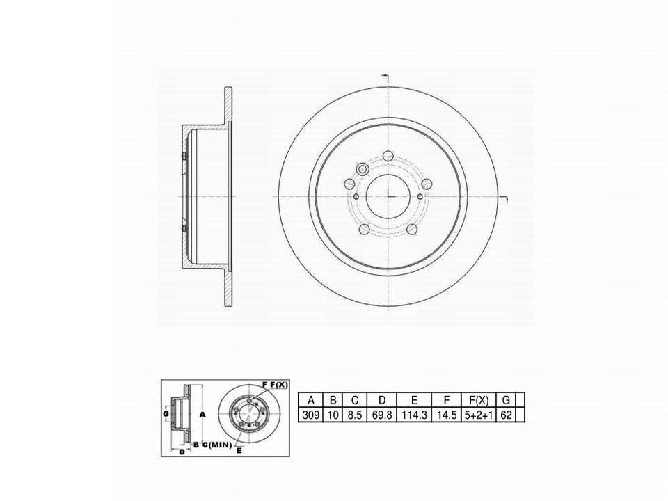 Winstop Brake Rotor, Rear WS239482, Toyota Highlander 2013-2008