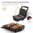 thumbnail image 5 of Panini Maker, iSiLER 4 Slice Panini Press Grill, Sandwich Maker with 2 Removable Drip Tray, Non-Stick Coated Plates, Opens 180 Degrees for Panini, Grilled Burgers, Steaks, Bacon, 5 of 5