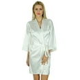 thumbnail image 1 of Bimba Women Short Satin Getting Ready Robe Bridesmaid Kimono Sleeve Coverup, 1 of 6