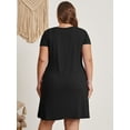 thumbnail image 5 of Cuteduck Womens Plus Size Dress Criss Cross V Neck Short Sleeve Summer Casual Dress 1X-5X, 5 of 6