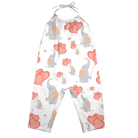 

EHTMSAK Infant Baby Toddler Kids Clothes Sleeveless Romper for Girl Summer Strap Jumpsuit Red 1Y-6Y 130