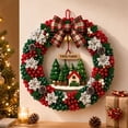 thumbnail image 3 of Novryn 3D Fabric Poke Wreath Art Kit, 12 Inch Handmade Fabric Wreath Art Kit With Ornaments Instruction Guide And Poke Tool, DIY Christmas Vintage Holiday Decoration for Beginner, 3 of 7