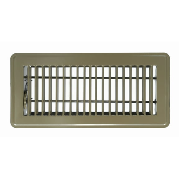 10 in. H x 4 in. W Steel Floor Register Steel Brown