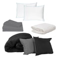 thumbnail image 1 of Set de Edredon Doble Vista Couzy Negro-gris+ Sabanas Basic + Protector Ultra + Almohada Osos 2, 1 of 7