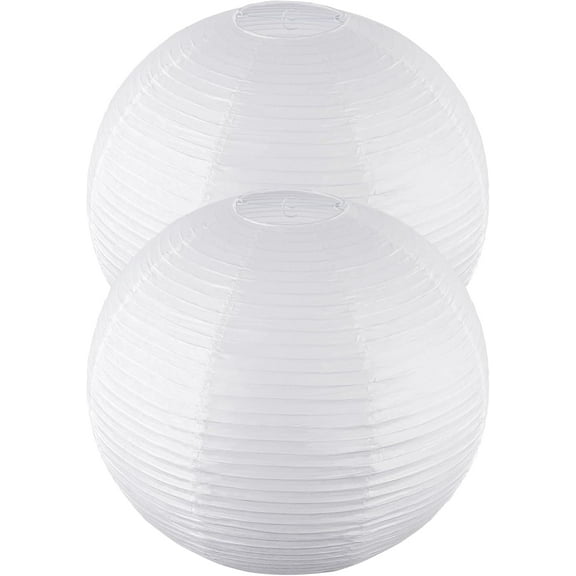 2 Pack Round Paper Lanterns, 19.68" Large Hanging Paper Lantern Lamp, Chinese/Japanese Paper Pendant Lampshade for Party Decoration, Wedding, Home Decor Paper Ceiling Lampshade