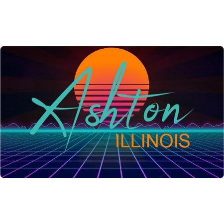 

Ashton Illinois 4 X 2.25-Inch Fridge Magnet Retro Neon Design