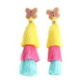 thumbnail image 2 of Pendientes de borla para mujer pendientes de borla bohemios de hilo de vidrio y rayón en capas creativamente coloridas fáciles de usar para vacaciones para fiesta ANGGREK Otros, 2 of 8