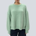 thumbnail image 4 of Pullover Sweaters for Women 2025 Long Sleeve Crewneck Loose Soft Plain Knitted Sweater Tops Fall Winter Outfits, 4 of 5