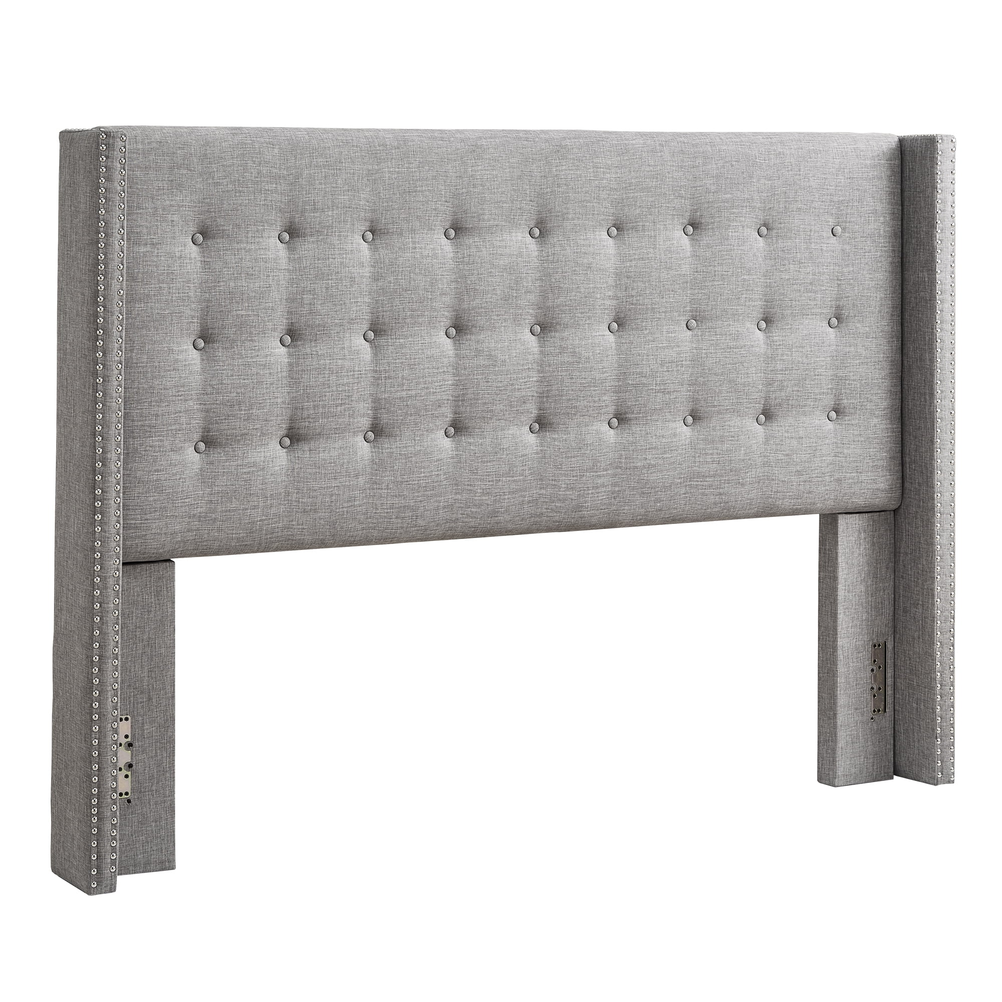 Weston Home Atchison Linen King Wingback Headboard, Gray