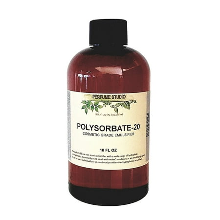 Perfume Studio Polysorbate 20 Cosmetic Grade Emulsifier Used to Bond Oil and Water Mixtures for DIY and Professional Personal Care Cosmetics Products; 10oz