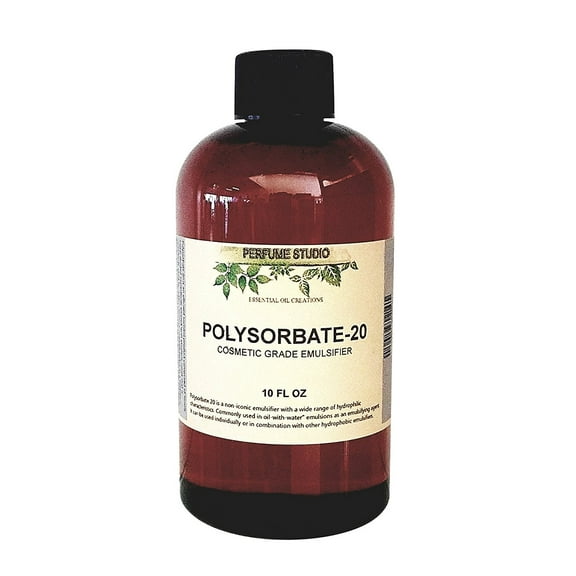 Perfume Studio Polysorbate 20 Cosmetic Grade Emulsifier Used to Bond Oil and Water Mixtures for DIY and Professional Personal Care Cosmetics Products; 10oz