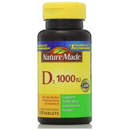 Nature Made Vitamin D 1000 IU Tablets 100 ea (Pack of 4)