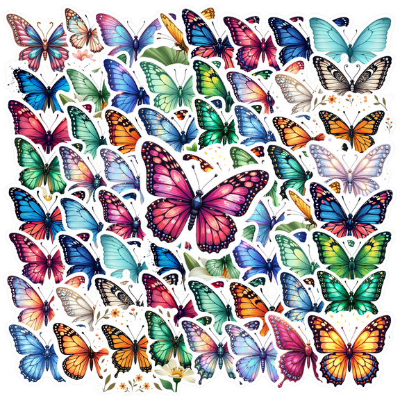 Realistic Butterfly Theme Stickers, Waterproof Butterfly Theme Sticker for Water Bottle Laptop Phone Cases Planner Skateboard Luggage Helmet Party Favor Decor, Ideal for Adults Teens Teacher Rewards