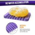 thumbnail image 4 of 2-Pack Silicone Soap Dish with Drain - Bar Soap Holder for Shower & Bathroom Sink - Self Draining Waterfall Soap Saver Tray for Kitchen, Prevents Sticky Mess, Easy to Clean, 4 of 7
