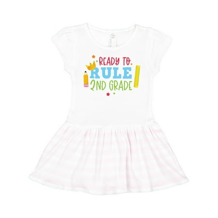 

Inktastic Ready To Rule 2nd Grade Back to School Gift Toddler Girl Dress