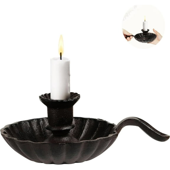 Vintage Metal Candlestick Holders,Black Candlestick Holders,Tapered Candlestick Holders with Handles for Home Decor, Decorative Candle Stick Holder for Wedding Dinning Party Anniversary