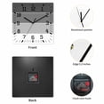 thumbnail image 2 of Black Grey Striped Wooden Wall Clock Silent Non Ticking, Farmhouse Modern Square Wall Clocks Battery Operated, Decor Clock for Home Office, Living Room, Kitchen, 12 Inch, 2 of 9