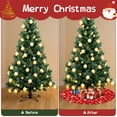 thumbnail image 4 of 30 Inch Christmas Tree Skirt – Velvet Plush Tree Mat, Soft Thickened Polyester with Red Ties, Single-Sided Printing, Available in 30in/36in/48in, Perfect for Holiday Xmas Tree Decoration, 4 of 7