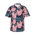 thumbnail image 2 of Goofa Rose Flowers Hawaiian Shirt for Men, Unisex Summer Beach Casual Short Sleeve Button Down Shirts,Aloha Tropical Floral print shirt-3X-Large, 2 of 9