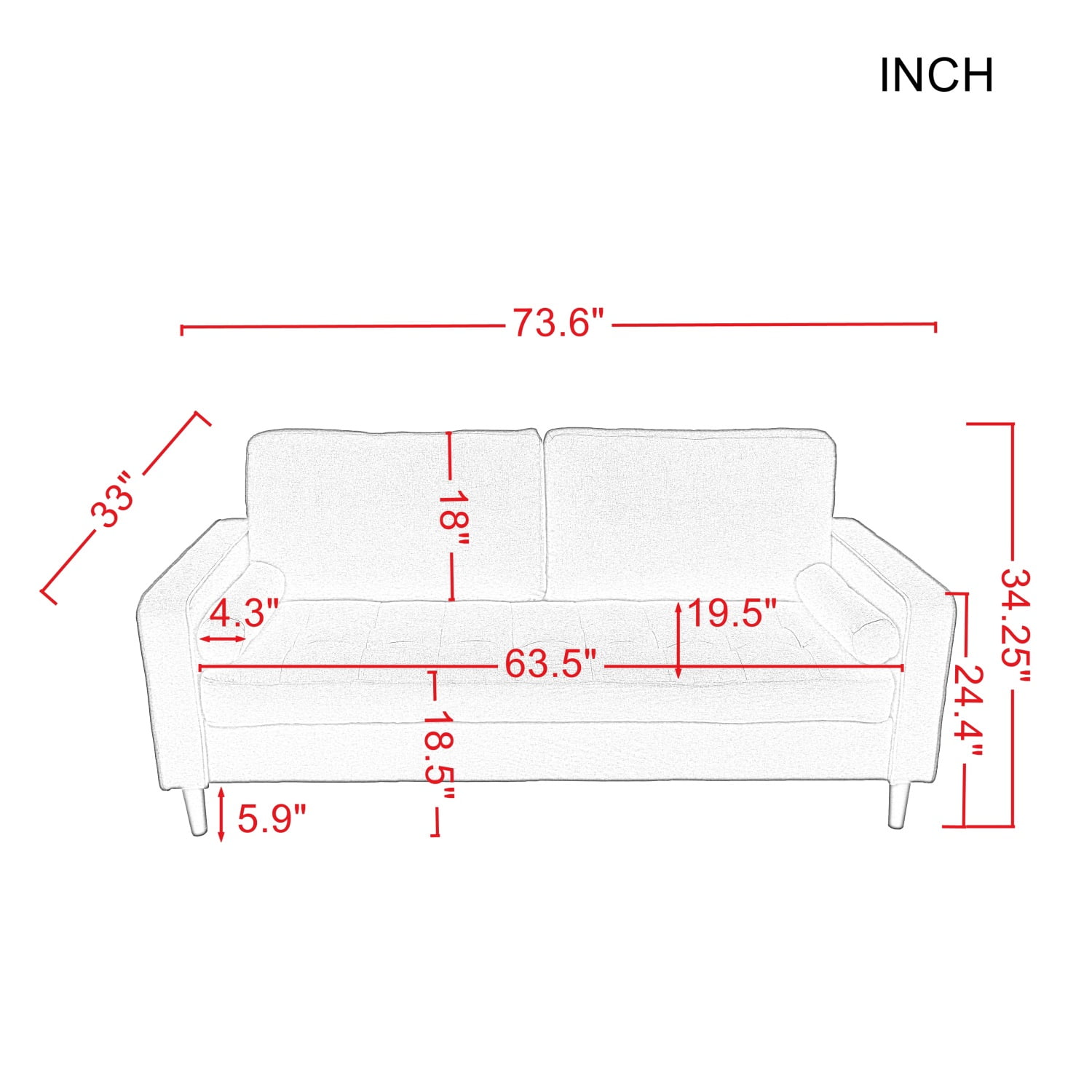 Kadyn 2pcs Fabric Sofa Set, Modern Fabric Sofa Couch, Upholstered Sofa Bed Couch for Bedroom, Grey Kadyn 2pcs Fabric Sofa Set, Modern Fabric Sofa Couch, Upholstered Sofa Bed Couch for Bedroom, Grey