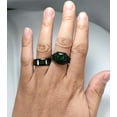 thumbnail image 7 of Black Matching Rings His and Her Rings Couple Rings 1ct Green CZ Wedding Ring Sets Men Wedding Band, 7 of 7