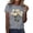 Grey, variant on Women's Tops T Shirts Loose Fitting Pullover Printed Outdoor Boho Shirts