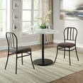 thumbnail image 2 of Mainstays 3-Piece Marble Table Top Indoor Dining Bistro Set, Black and Gray, 2 of 10