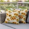 thumbnail image 3 of Sunflowers Outdoor Pillow Covers Pack of 2 Retro Country Yellow Floral Green Leaves Newspaper Texture Waterproof Throw Pillow Covers Decorative Cushion Cases for Patio Garden Tent Balcony 16x16 inch, 3 of 9
