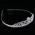 thumbnail image 3 of Compromiso Novia Rhinestone Reina Diadema Princesa Tema Cumpleaños Gloria Tiara de cristal nupcial, 3 of 9