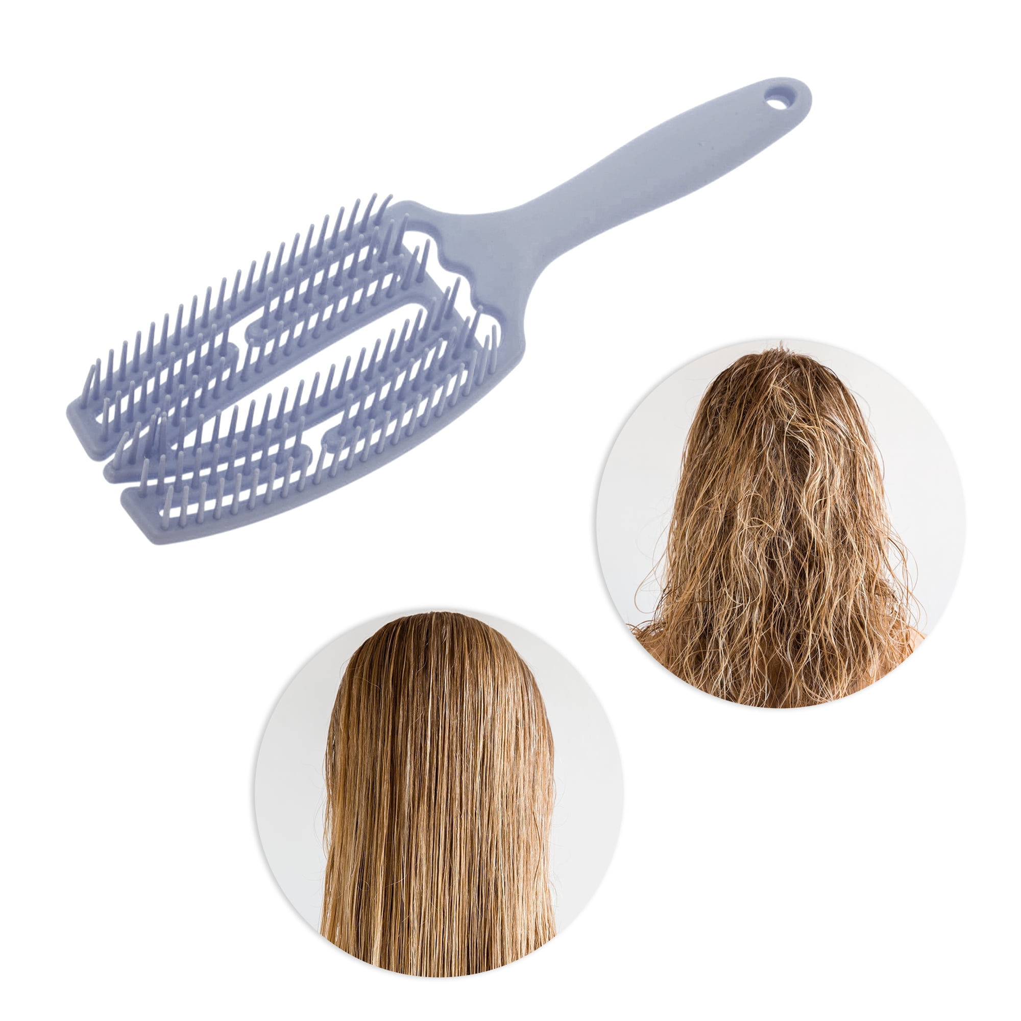 Unique Bargains 1 Pc Portable Hollow Comb Hair Brush for All Hair Types Purple