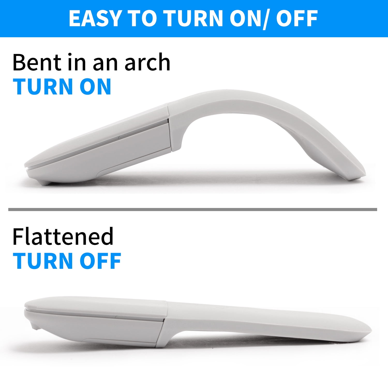 Wireless Bluetooth Mouse for Surface Laptop, Arctouchmouse Foldable Rechargeable Mouse with USB Receiver & Touch Scroll, Slim Travel Computer Accessory