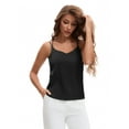 thumbnail image 4 of Unique Bargains Women's V Neck Wide Strap Loose Fit Camisoles XL Black Y1, 4 of 6