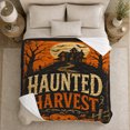 thumbnail image 5 of Haunted Harvest Pumpkin, Festive Halloween Scene, Warm Flannel Blanket for Living Room and Reading Nook with Detailed Artwork, Art Lovers Halloween Gift, Festive Home Decor, 5 of 9