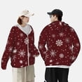 thumbnail image 4 of Daiia Romantic white snowflakes UPF 50+ Sun Protection Hoodie Jacket Lightweight Long Sleeve Sun Shirt for Women Men with Pocket Hiking Outdoor-Large, 4 of 7