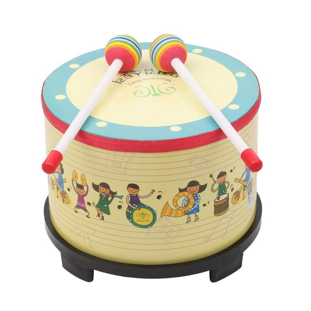 Tambor de piso de 8 pulgadas, instrumento musical de madera estilo Orff, incluye baquetas, ideal para educación y entretenimiento.