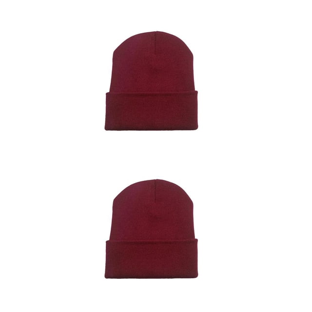 Sonducket Gorros Gorros Gorros de punto de lana Cálido Cabeza de moda Casual Skullies Bonnet Cubierta para el cabello Regalos Invierno Correr rojo púrpura 2piezas