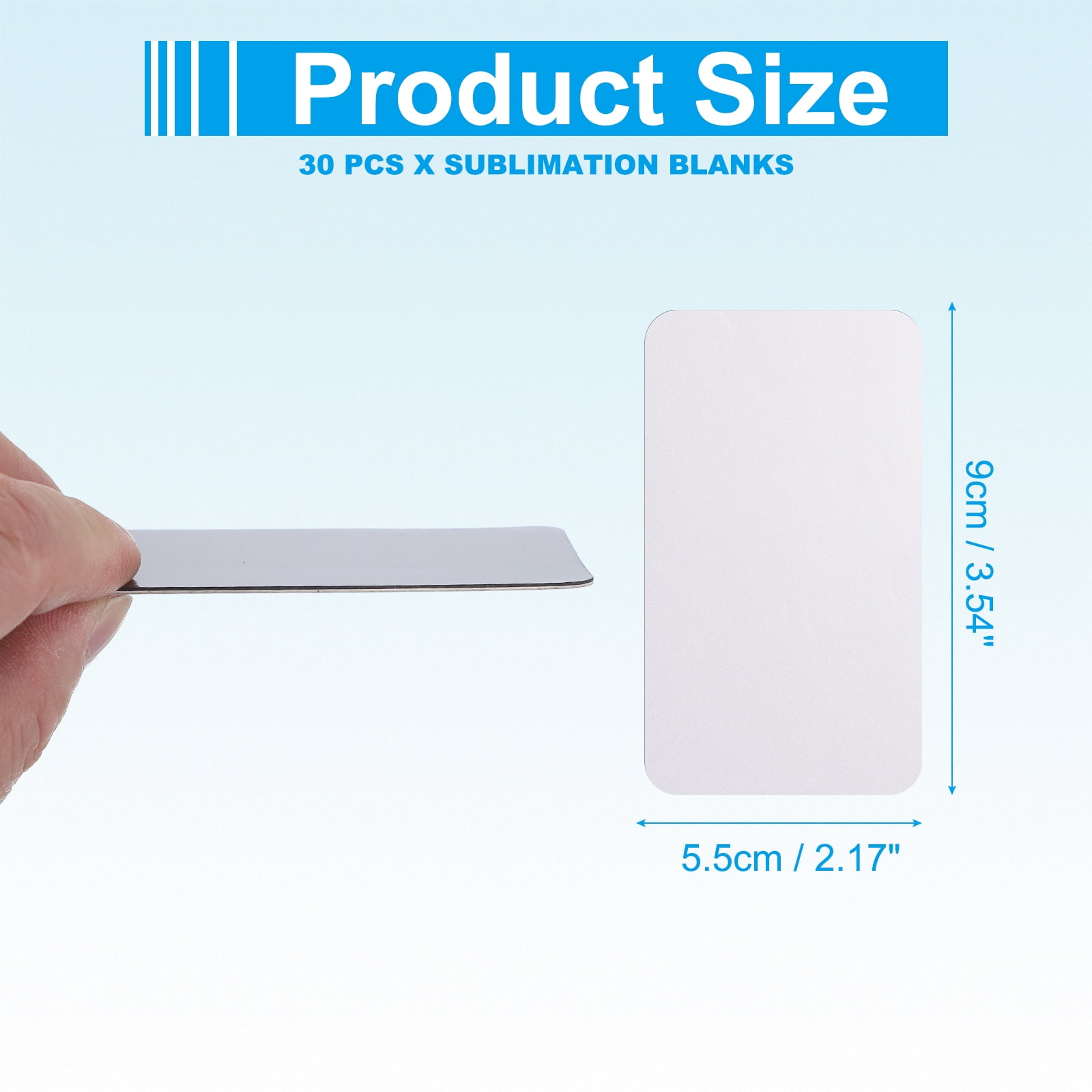 Uxcell 2.17 x 3.54" Sublimation Magnet Blanks, 60pcs Sublimation Blanks Products Personalized Refrigerator Magnets for Kitchen Fridge Home Decor, Rectangular