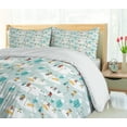 thumbnail image 5 of Ambesonne Winter Duvet Cover Set, Christmas People Outside, 2-Calking, Seafoam Multicolor, 5 of 6