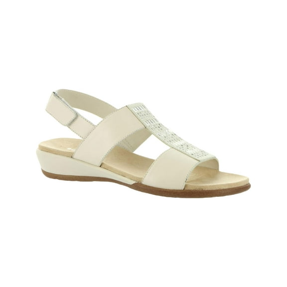 Easy Spirit Womens Hazel Leather Embellished Flat Sandals