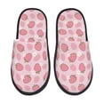 thumbnail image 2 of KLL Strawberries Slippers for Women Men House Slip on Indoor Outdoor Bedroom Furry Fleece Lined Ladies Comfy Anti-Skid Rubber Hard Sole-Medium, 2 of 8