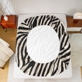thumbnail image 5 of Homewish Teens Female Men Women Zebra Print 4 Pieces Queen Sheet Sets,Jungle Animal Stripes Ultra Soft Flat Sheet,Woodland Wildlife Print Queen Fitted Sheet,Lightweight Room Decor, 5 of 7