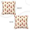 thumbnail image 3 of Square Throw Pillow Covers with Core, Christmas Stocking Prints Pillows for Sofa Beds, 16 x 16 inches Beige, 3 of 9