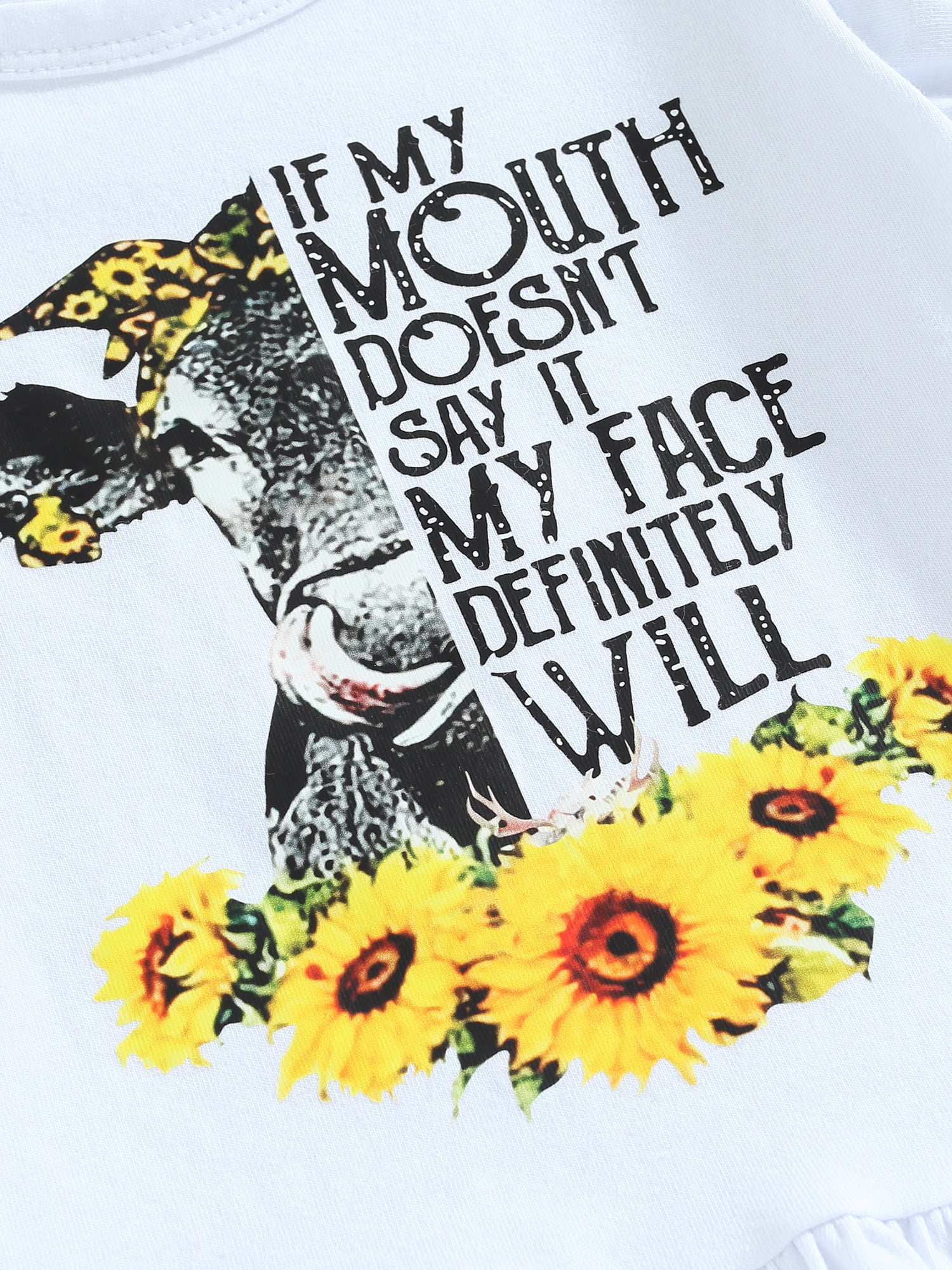 Toddler Girl Butterfly Print Ruffle Hem Short-sleeve Yellow Tee
