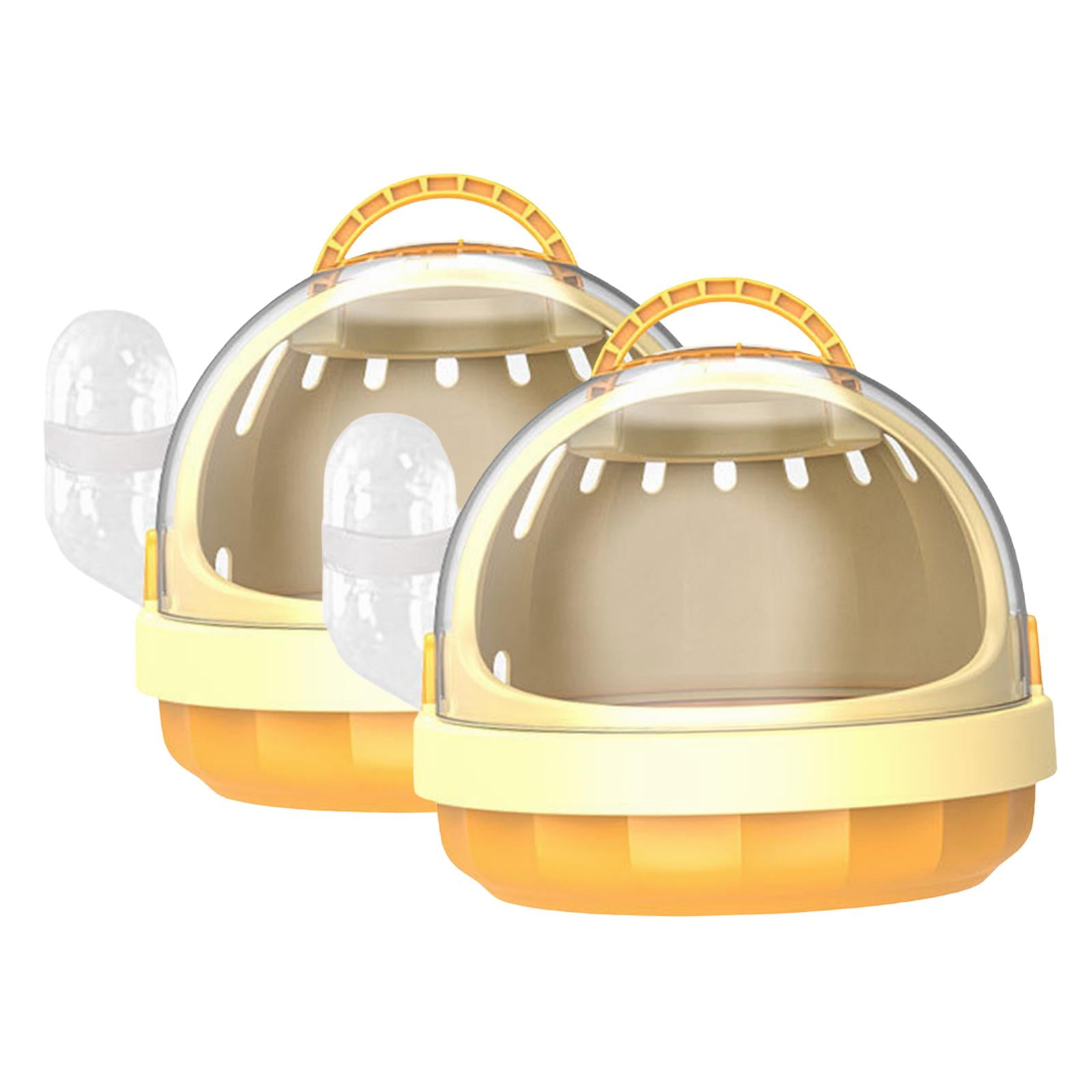 oshhnii 2 Pieces Hamster Carrier Cage Large for Vacation Dwarf Hamster Small Animals Yellow