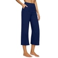 thumbnail image 2 of Women's Linen Wide Leg Pants 2026 Summer Loose Fit Casual Pant HighWaist Capri Beach Trouser, 2 of 7