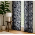 thumbnail image 4 of Vargottam 84 Inch Rod Pocket/Back Tab Cotton Curtains for Windows and Doors - Light Filtering Cotton - Light Filtering Drapes For Doors - Set of 2 Panels, 52"x84" - Abstrct Floral Design (Blue), 4 of 8