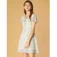 thumbnail image 2 of INSPIRE CHIC Women's Floral Lace-up Chiffon Dress, 2 of 6